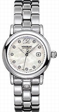 Automatic Montblanc 36964 Womens White Mother of Pearl Diamond Watches