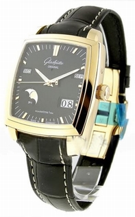 Black Glashutte 39-50-52-51-04 Mens Yellow Gold Watch