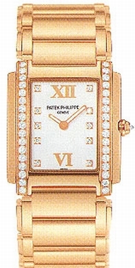 White Patek Philippe 4908/11R Womens Rose Gold Watch