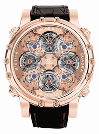 Transparent Sapphire Disk Revealing Skeletonized T Jacob & Co. NT1RG Mens 18k Rose Gold Watch