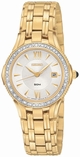 Seiko Gold Tone Retrograde Mens Watch Snt006