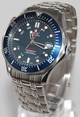 Blue Omega 2535.80.00 Mens Stainless Steel Watch