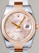 Rolex Datejust Mens 116201 18kt Rose Gold And Stainless Steel Case Swiss Watch