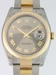 Grey Sunburst Roman Rolex 116203 Mens 18kt Yellow Gold and Stainless Steel Watch