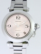 Pink Cartier W31075M7 Mens White Gold Watch