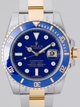 Blue With 8 Diamonds and 3 Sapphires Rolex 116613BLSO Mens Stainless Steel Watch