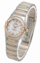 Quartz Omega 1360.76.00 Womens White Mother of Pearl Diamond Watches