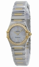 White Mother-of-pearl & diamonds Omega 1365.75.00 Womens Yellow Gold & Stainless Steel Watch