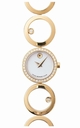 Black Movado 605822 Womens Gold tone Stainless Steel Watch