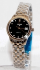 Black Diamond Longines L4.274.4.57.6 Womens Stainless Steel Watch