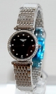 Black Diamond Longines L4.241.0.58.6 Womens Stainless Steel set with Diamonds Watch