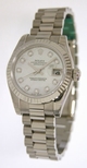 Rolex Womens 18k White Gold Watch 179179CDP