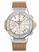 Hublot Unisex 18K White Gold set with 48 Baguette Diamonds with Screw down accent Watch 341.SG.6004.LS.194